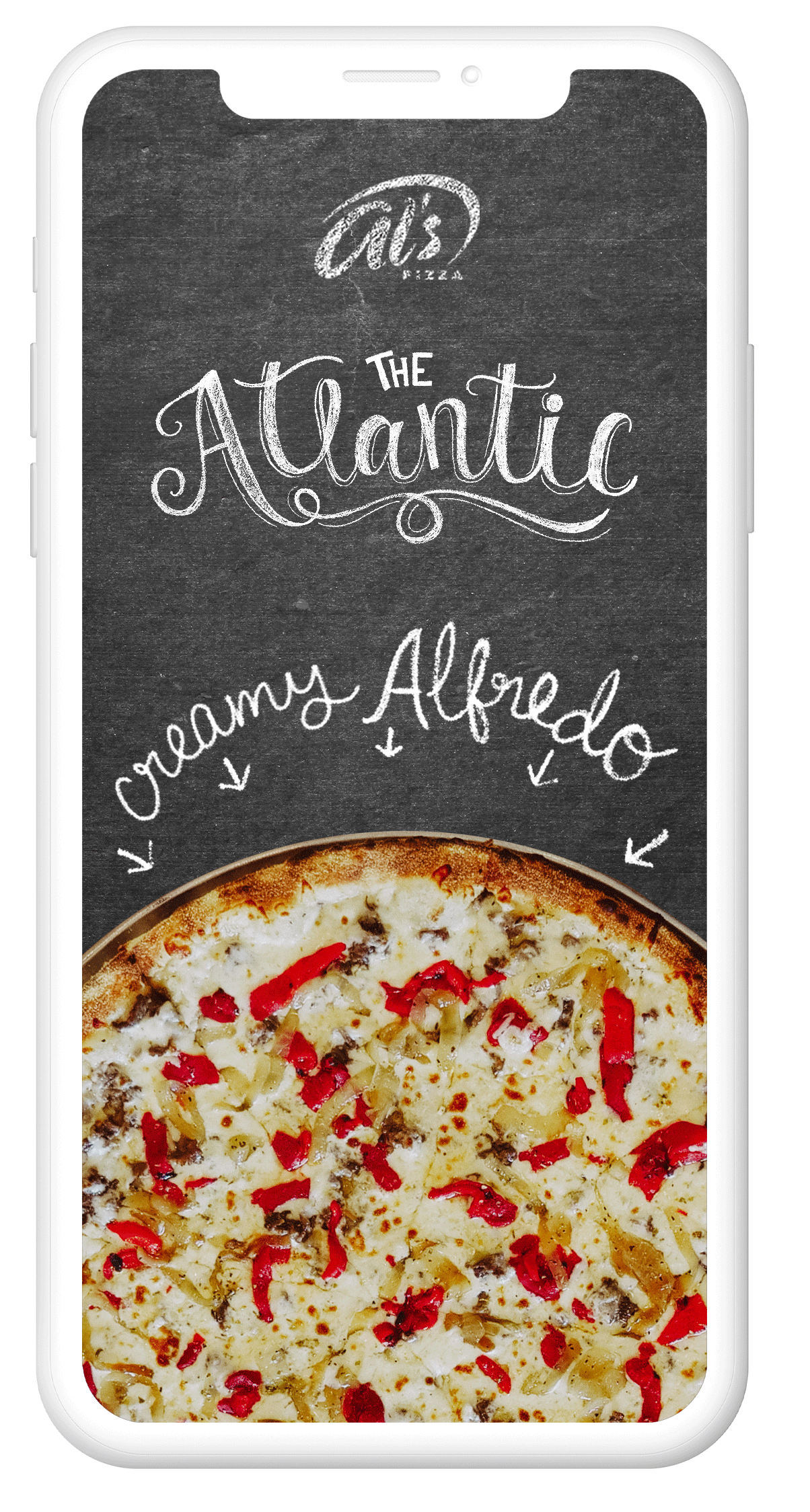 mockup of stories animated graphic for Al's Pizza