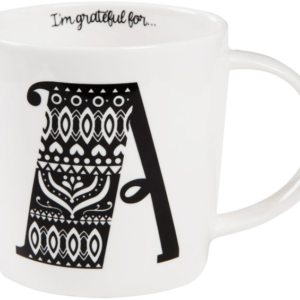 Initial mug mocked on a white mug