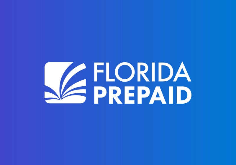 Florida prepaid logo in white over a blue gradient background