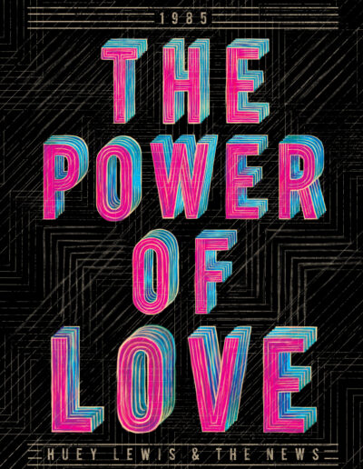 Digital illustration of the song titled The Power of Love for AIGA Jax Design + Music Show